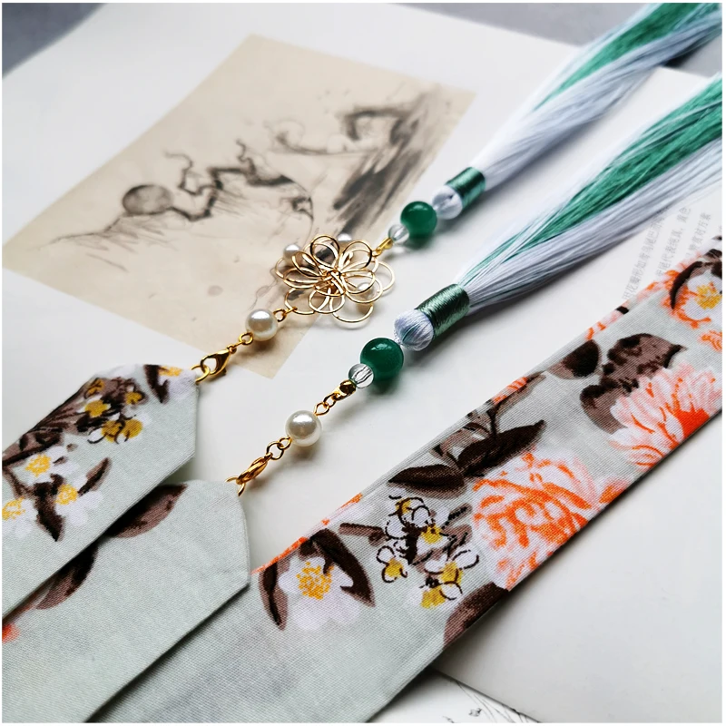

Light Green Antique Hair Band Hanfu Pearl Costume Accessories Two-Color Tassel Hair Accessories Hair Band
