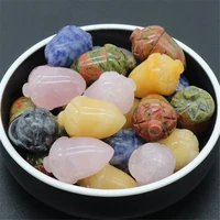 3pcslot natural crystal hazelnut acorn pine nut stone carving fruit mini trinkets healing accessories jewelry home decoration
