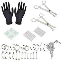 professional piercing tool kit sterile belly body ring needle sets cartilage tools body jewelry 37pcsset body piercing tools