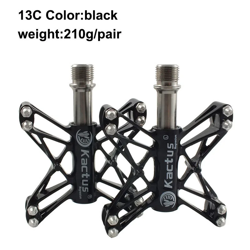 13C 210g black 161 г/пара, титановые оси, педали для велосипеда, противоскользящие, ультралегкие, ЧПУ, MTB, педали для шоссейного велосипеда, велосипедные BMX 3, герметичные педали с подшипником - Цвет: 13C 210g black