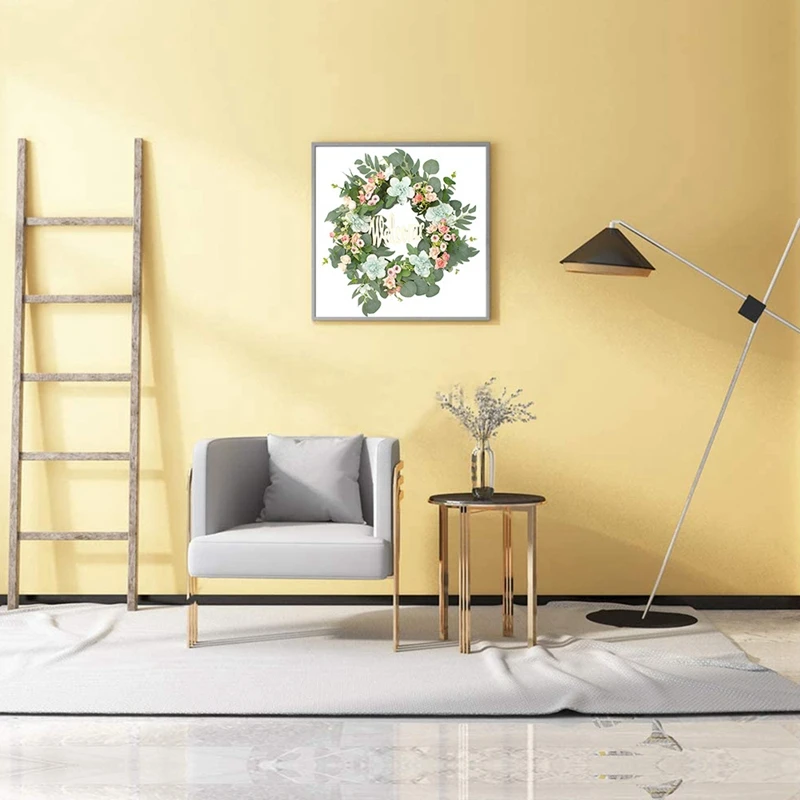 

Spring Wreath for Front Door Wreath Eucalyptus Wreath Summer Wreath Handmade Welcome Wreath Farmhouse Wreath