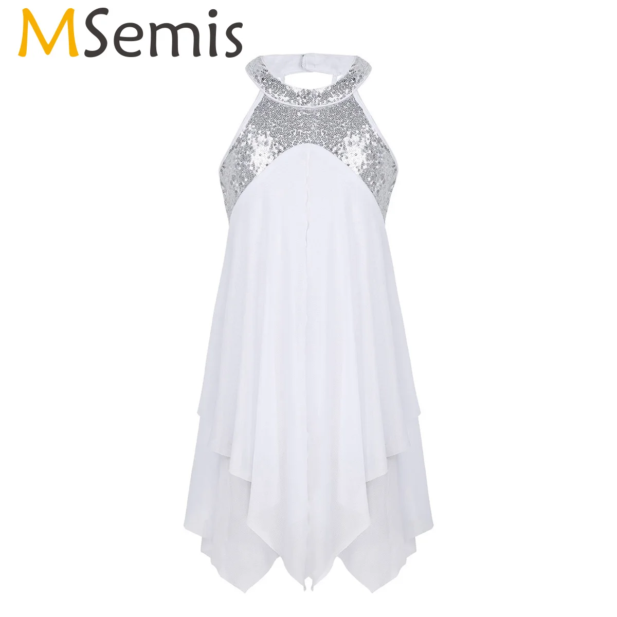 

Женское летнее платье с блестками и открытой спиной для катания на коньках