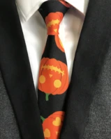 new design mens halloween ties skull pumpkin print neck tie halloween party neckties for men