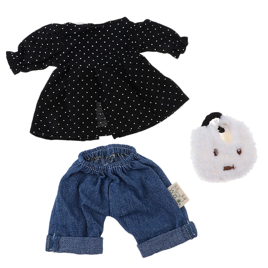 

Baby Dolls Clothing Outfits Dot Pattern Shirt And Pants For 25cm Japanese Dolls