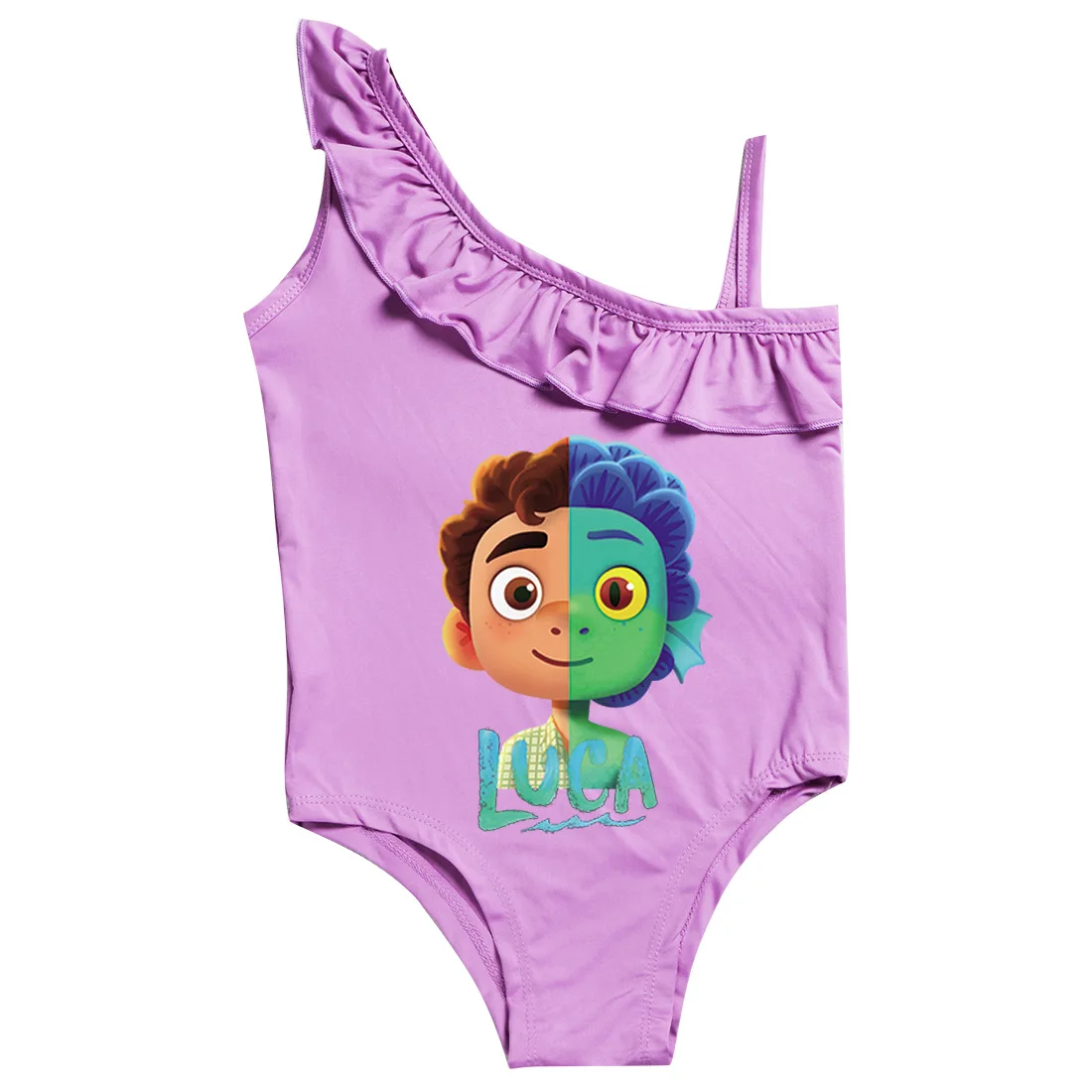 

Kids Beach Wear One Piece Sleeveless Swimming Outfits Toddler Baby Girls Cartoon Swimsuit Luca Print Children Girl Bathing Suit