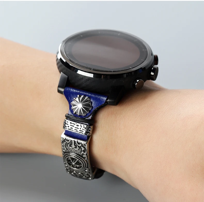 18 мм 20 мм 22 мм кожаный ремешок для Amazfit Bip/GTS/Amazfit GTR/Stratos/Pace ремешок для samsung gear S3 Frontier galaxy watch 42 46