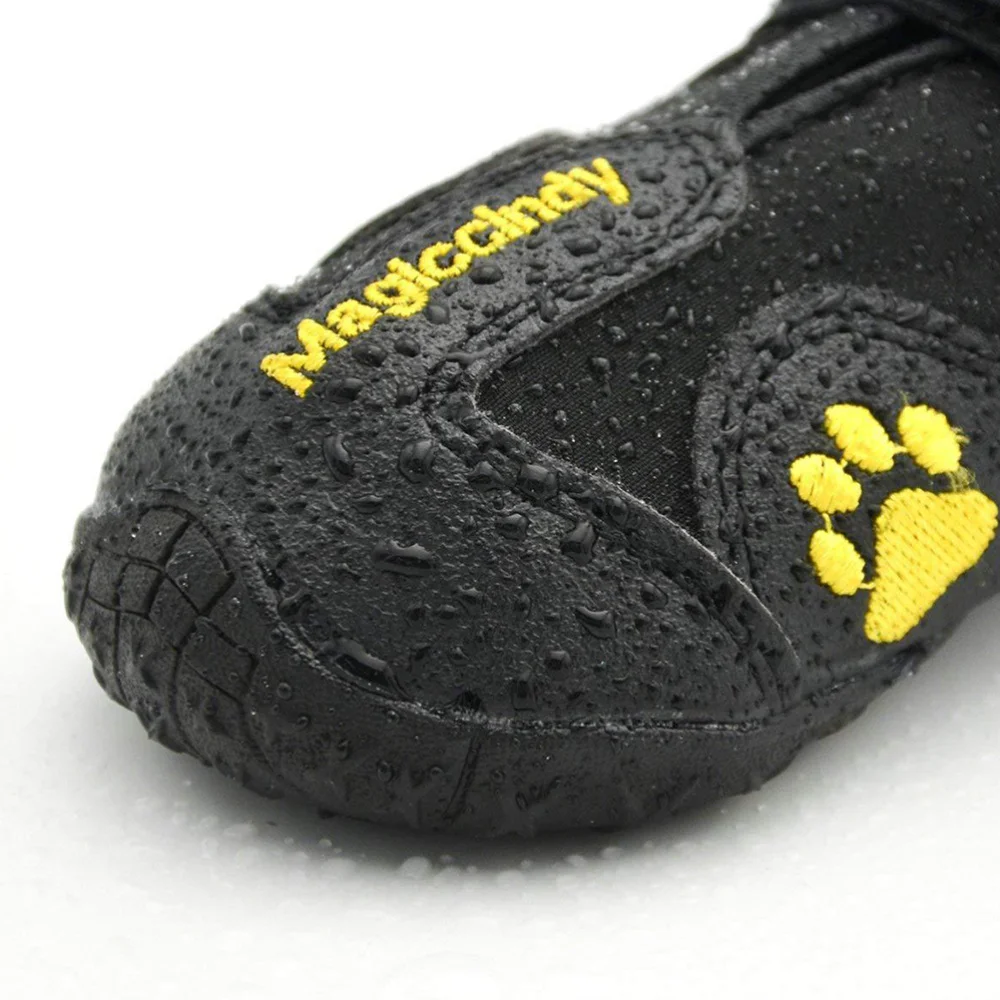 

4pcs Winter Pet Dog Puppy Casual Anti-Slip Snow Boots Warm Dog Shoes Size 8 (Black)