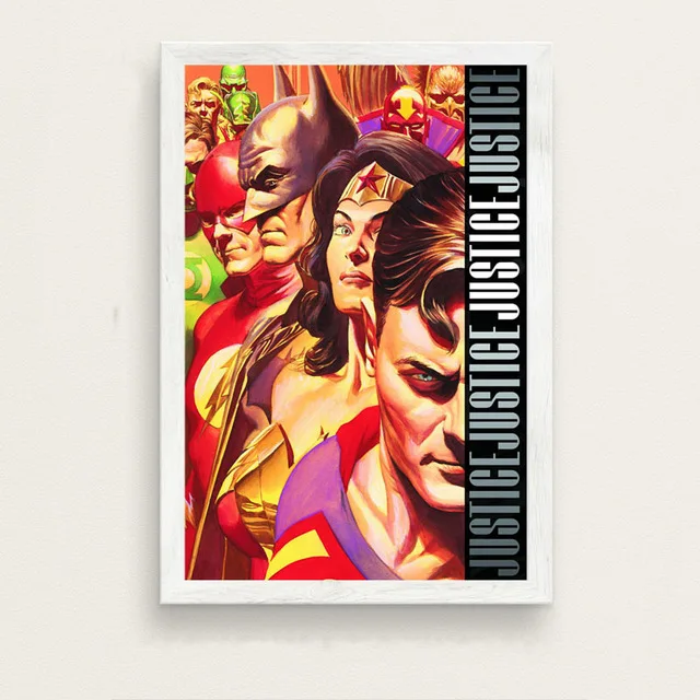 Бэтмен Супермен Чудо-Женщина Лига Справедливости классический DC комикс обложка книги Искусство Живопись Шелковый Холст плакат настенный домашний декор - Цвет: 22