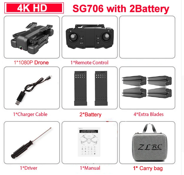 4K 2B Bag Складной Wifi Радиоуправляемый Дрон 4K с камерой HD Dual 50X Follow Me Квадрокоптер Профессиональный Дрон долгий срок службы батареи игрушка для детей - Цвет: 4K 2B Bag