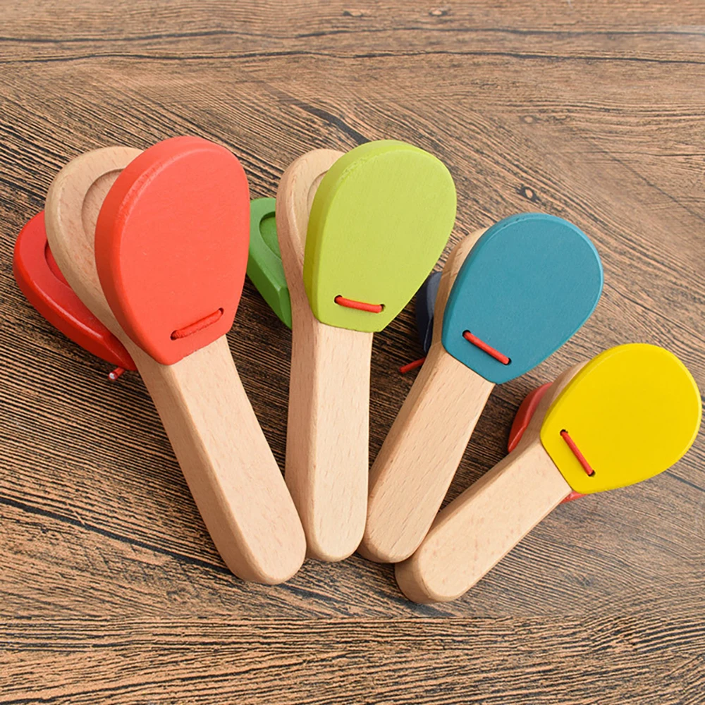 

Montessori Toys Clapping Cheering Tool Sounding Board Music Teaching Tool For Children Wooden Colorful Clapping Board Baby