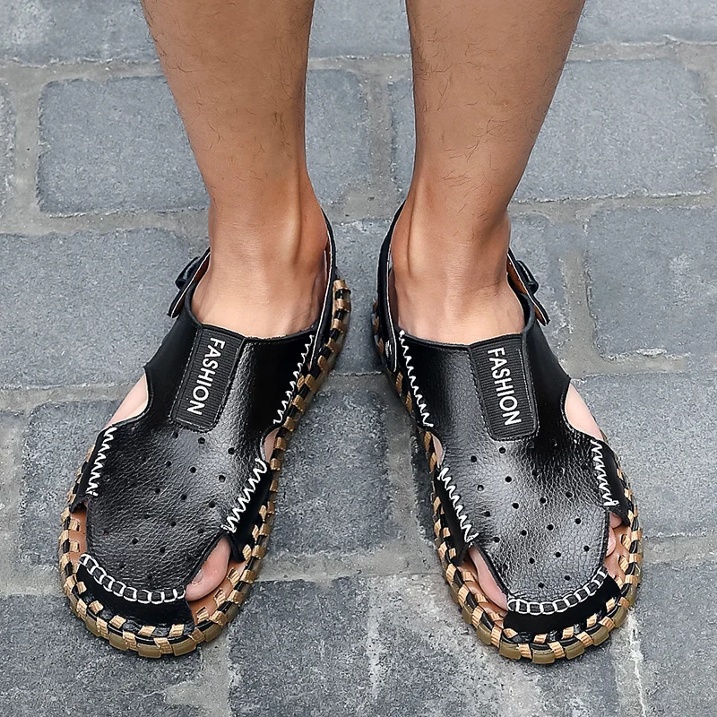 

Sandles For Men Vietnam Sandals Trekking Summer Men Leather Classic Roman Work Sandale Homme Sport Sandalias Playa Hombre Cuir