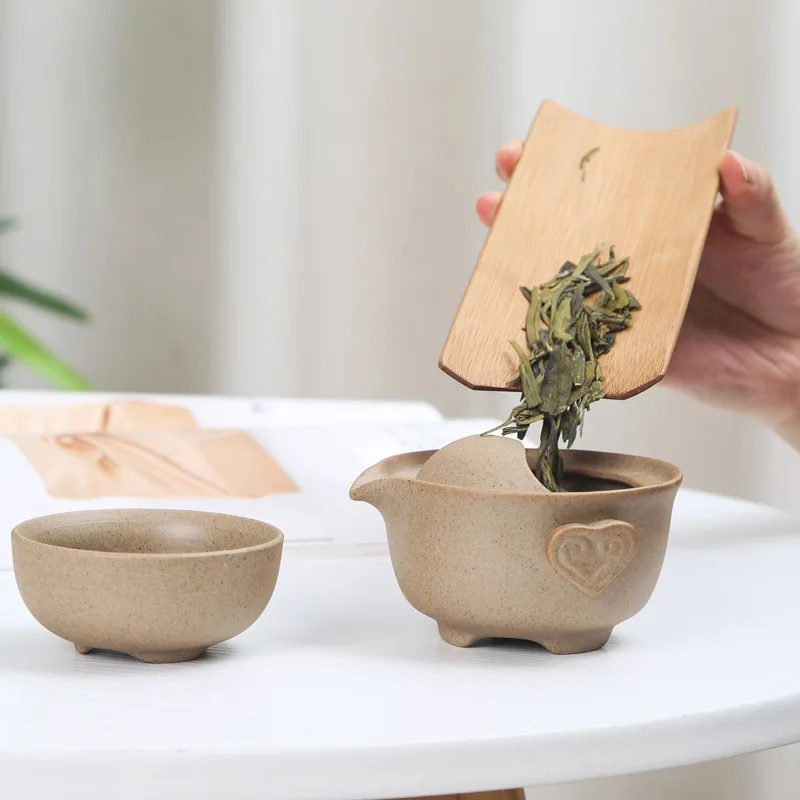 Керамическая чайная чашка набор портативная дорожная посуда кунг-фу 1 чайник