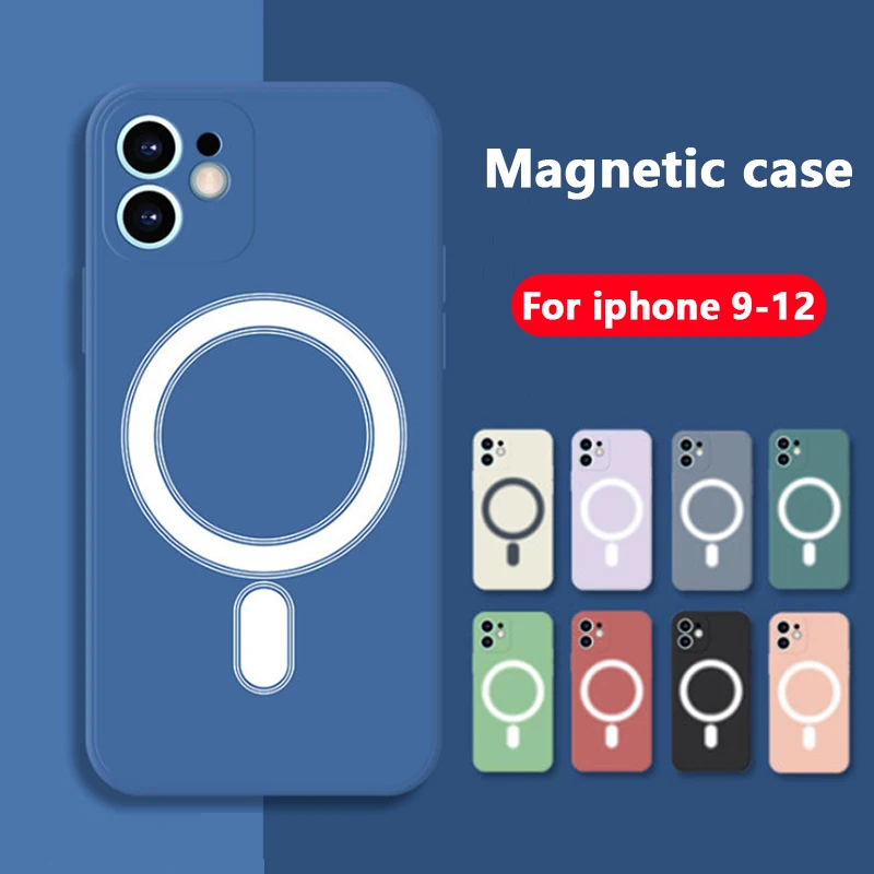 Candy color magnetic phone case Lens protection Cover For Magsafe iPhone 11 12 Pro Max Wireless Charging Shockproof Magnet cases