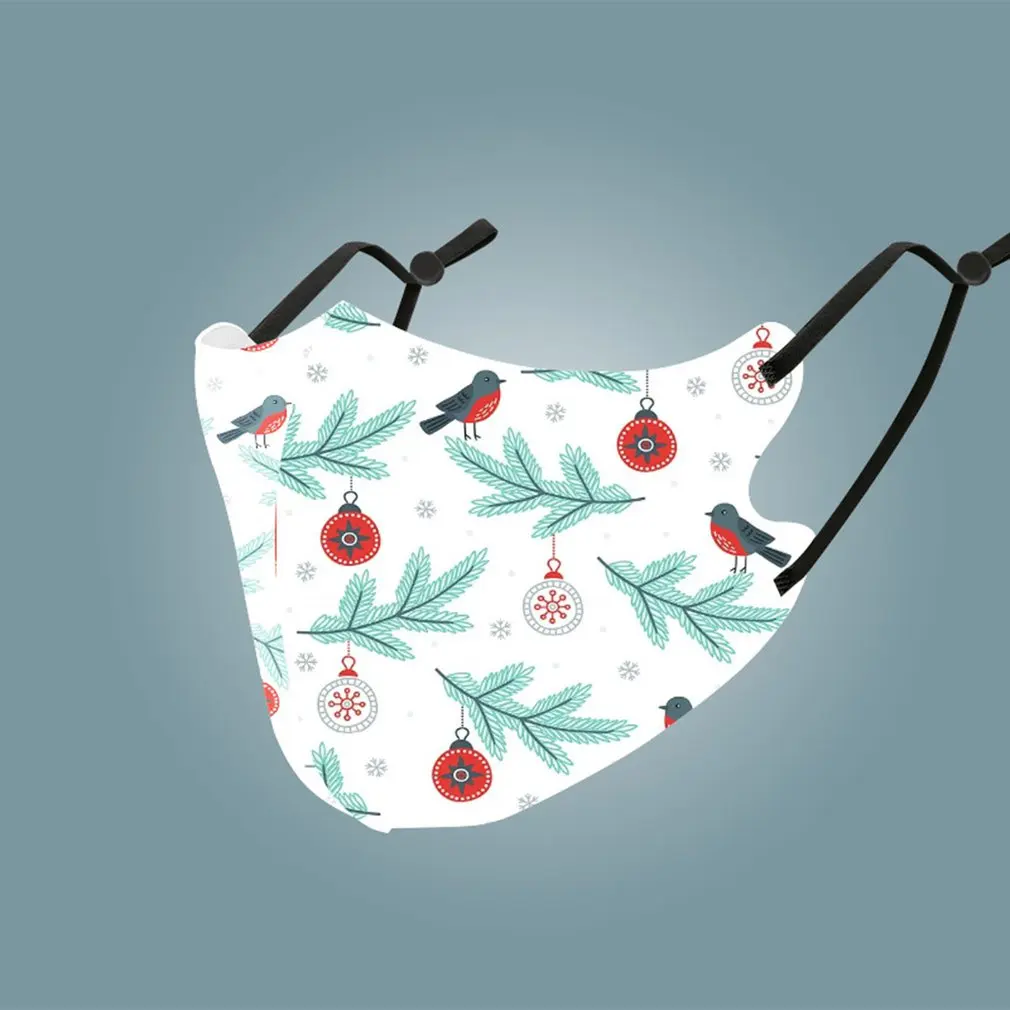 

Europe And America Halloween Christmas Sunscreen Cotton Mask Cartoon Adult Ice Silk Masks 3D Printing Hanging Ear Mask Windproof