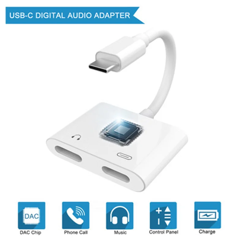 Аудиокабель Type C Aux 2 в 1 зарядное устройство адаптер для Huawei P20 Mate 10 Xiaomi Mi8 Mi6 USB до 3 5