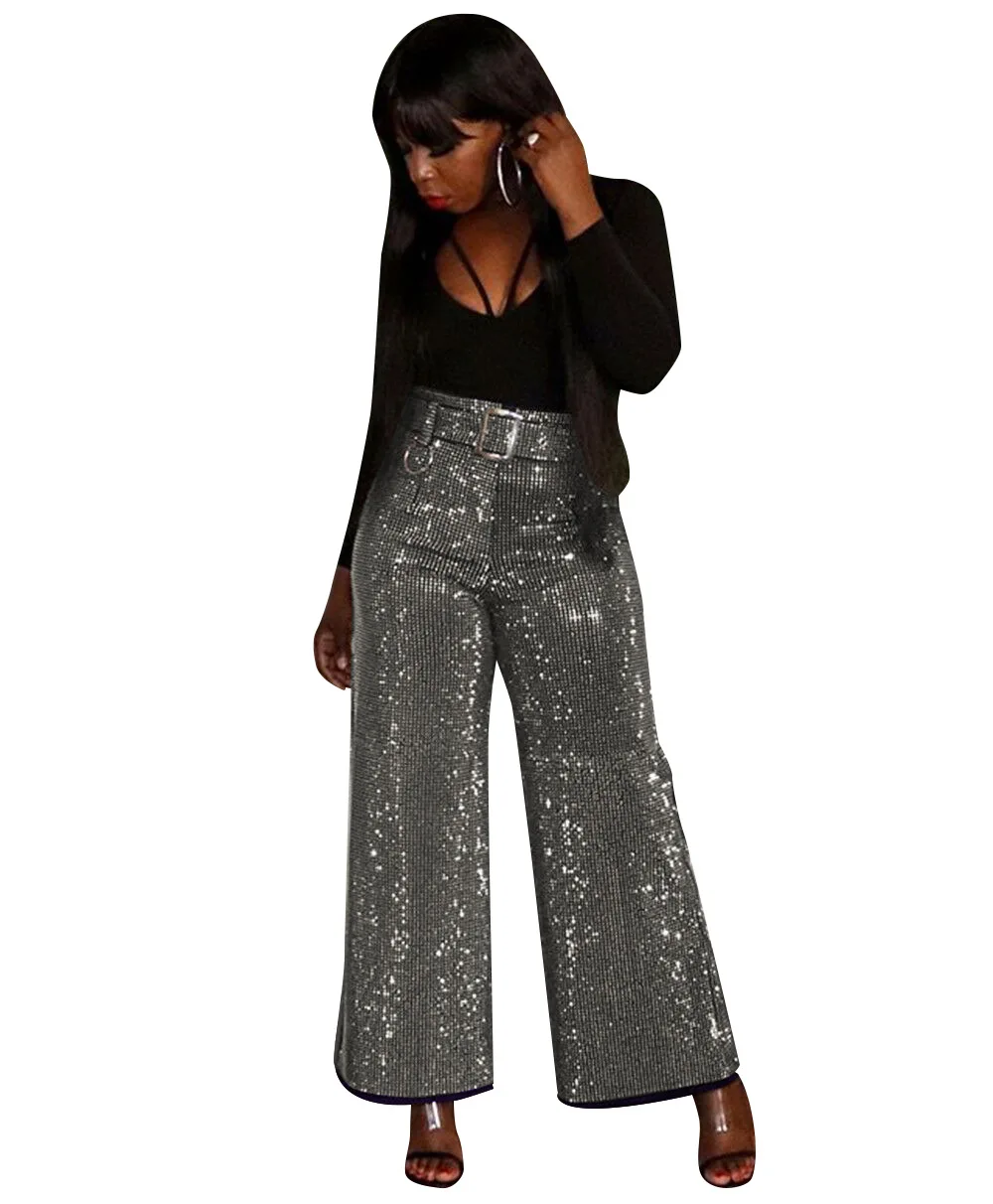 Echoine элегантные фиолетовые широкие брюки с поясом женские высокой талией