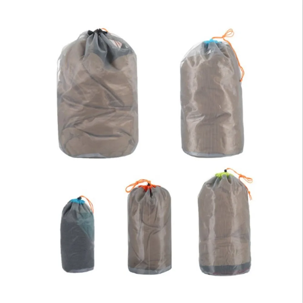 Hot Sale 1PC 5 Sizes Camping Sports Ultralight Mesh Stuff Sack Drawstring Bag Backpack Foldable Storage Bags High Quality | Спорт и