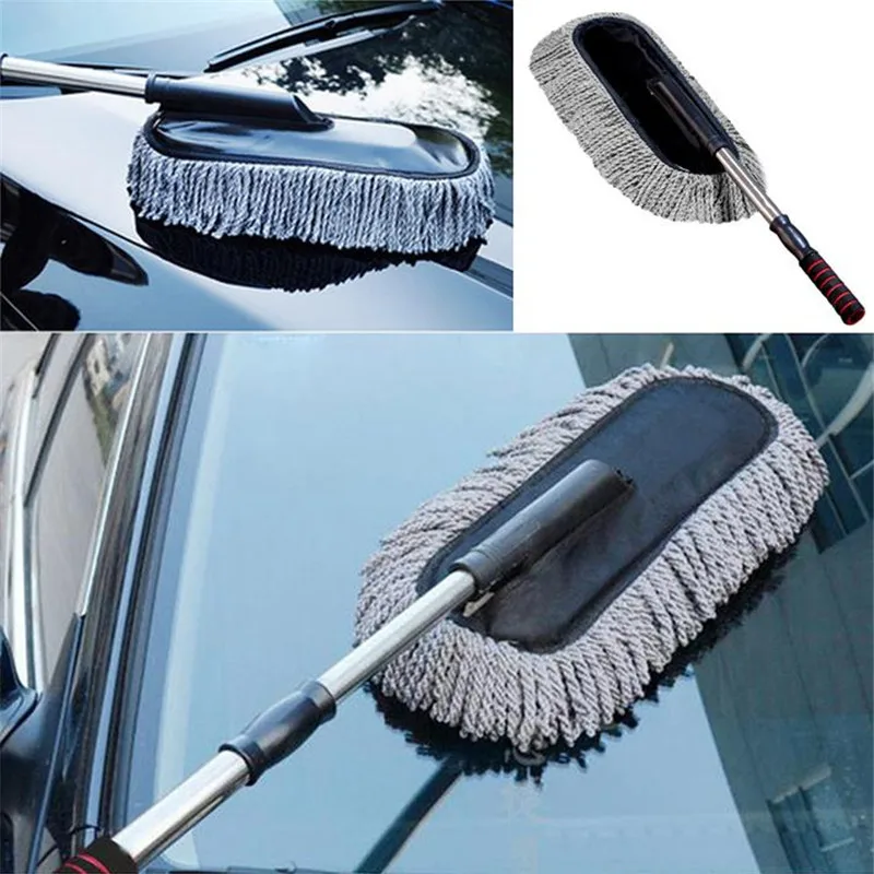 

2021 Multi-Functional Microfiber Car Dust Cleaning Brush Duster Mop Auto Duster Washer Tool Wax Brush Supplies mop