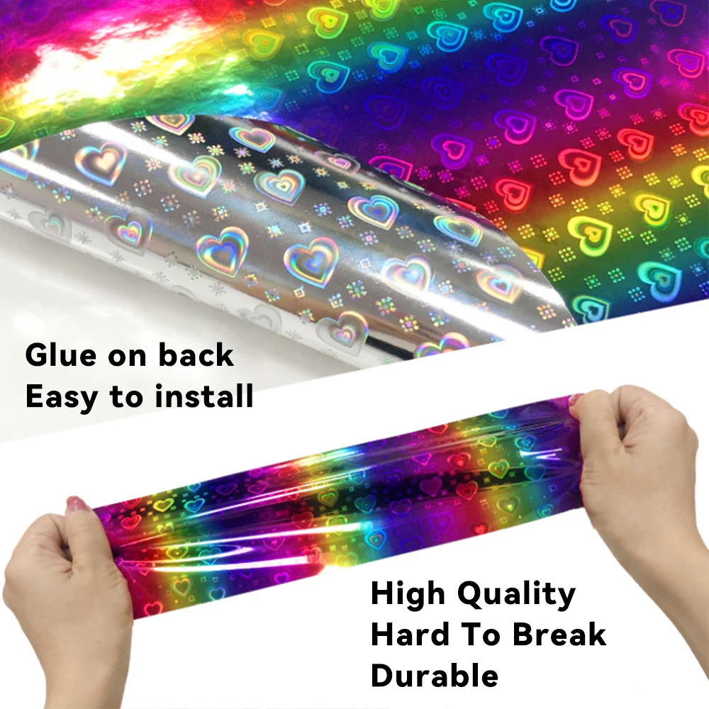 

30X15cm Laser Holographic Lettering Sticky Notes Permanent Self Adhesive Vinyl Transfer Paper for Craft Cutters,Vinyl Cutter
