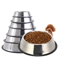 6 size stainless steel dog bowl dish water dog food bowl waterproof non slip pet puppy cat bowl feeder feeding dog water bowl