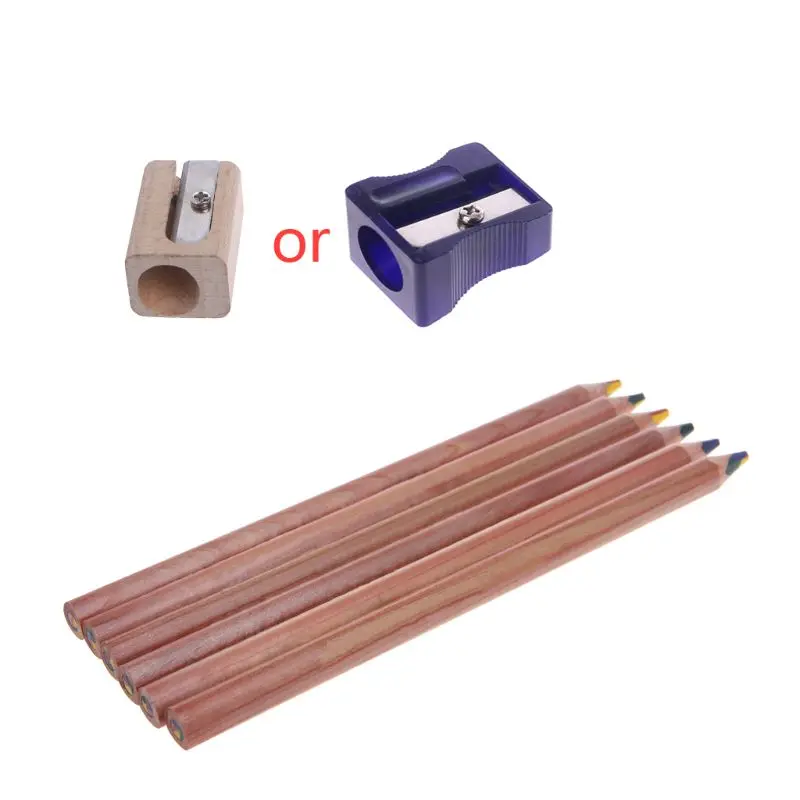 7Pcs Rainbow Jumbo Multicolor Pencil Natural Wood Pens Set Art Drawing Graffiti | Канцтовары для офиса и дома