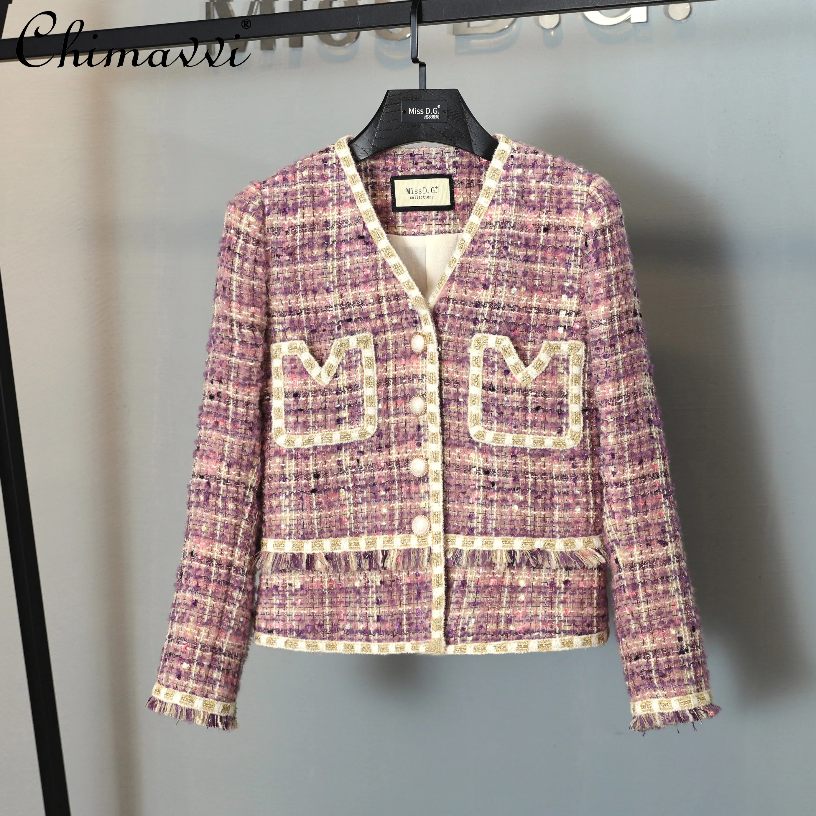 

Ladies New Vintage Elegant Regular Solid Woolen Jacket 2021 Autumn Women's Fashion Simple Office Lady Long Sleeved Wool&blends
