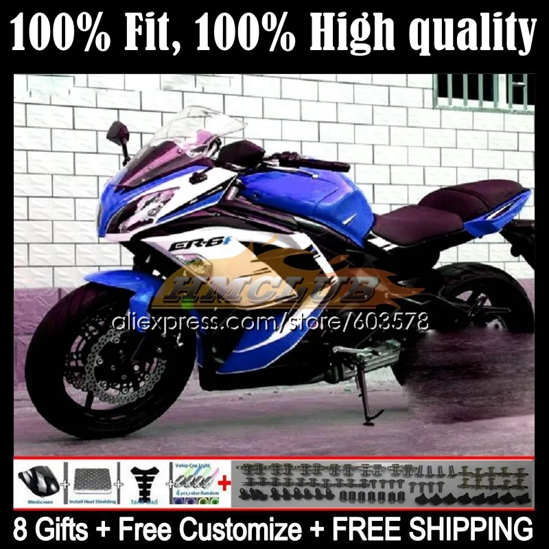 

Инъекция для KAWASAKI NINJA 650R ER6 F ER 6F 66CL.60 ER6F 12 13 14 15 16 ER-6F 2012 2013 2014 2015 2016 Обтекатели синий белый