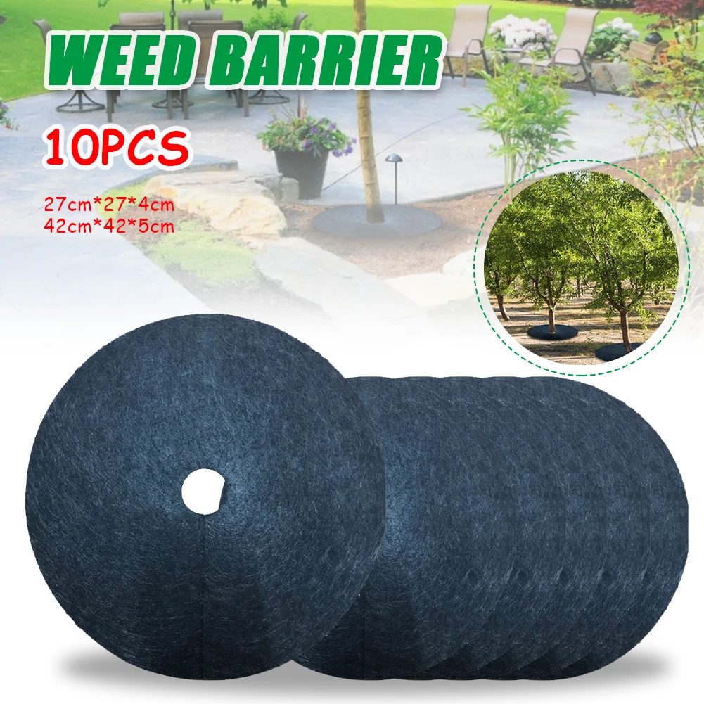 

Weeding Cloth Covering Ring 10PCS Made Of Nonwovens Black For Vegetable Garden 27cm 42cm Diameter Protection Mat
