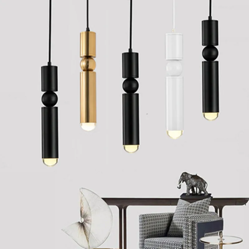 Bar ktv bar chandelier modern minimalist bed metal bullet single head lamp desk cashier Long tube | Лампы и освещение