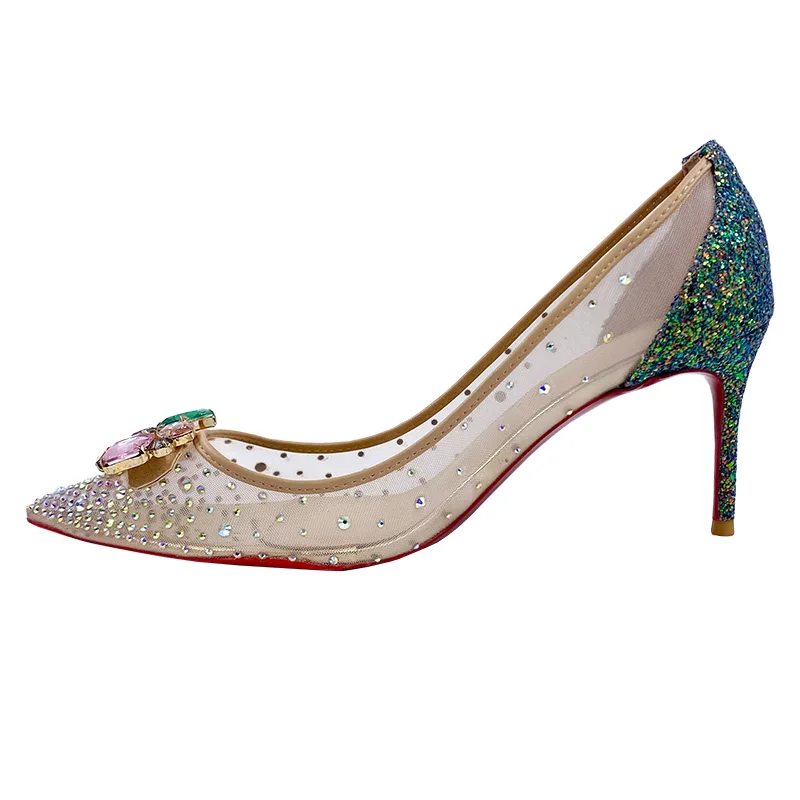 Классический дизайн женские туфли-лодочки с острым носком на высоком каблуке