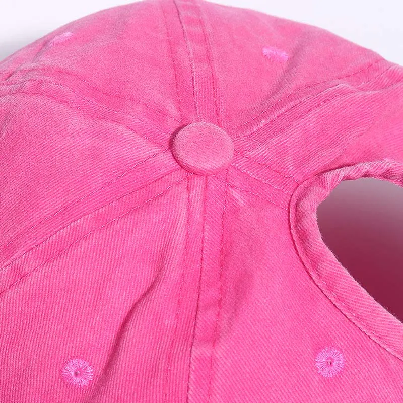 

Ponytail Baseball Cap Women Mesh Baseball Hats Summer Beach Cap Solid Color Snapback Girl Sun Hats With Hole Outdoor Sports Cap