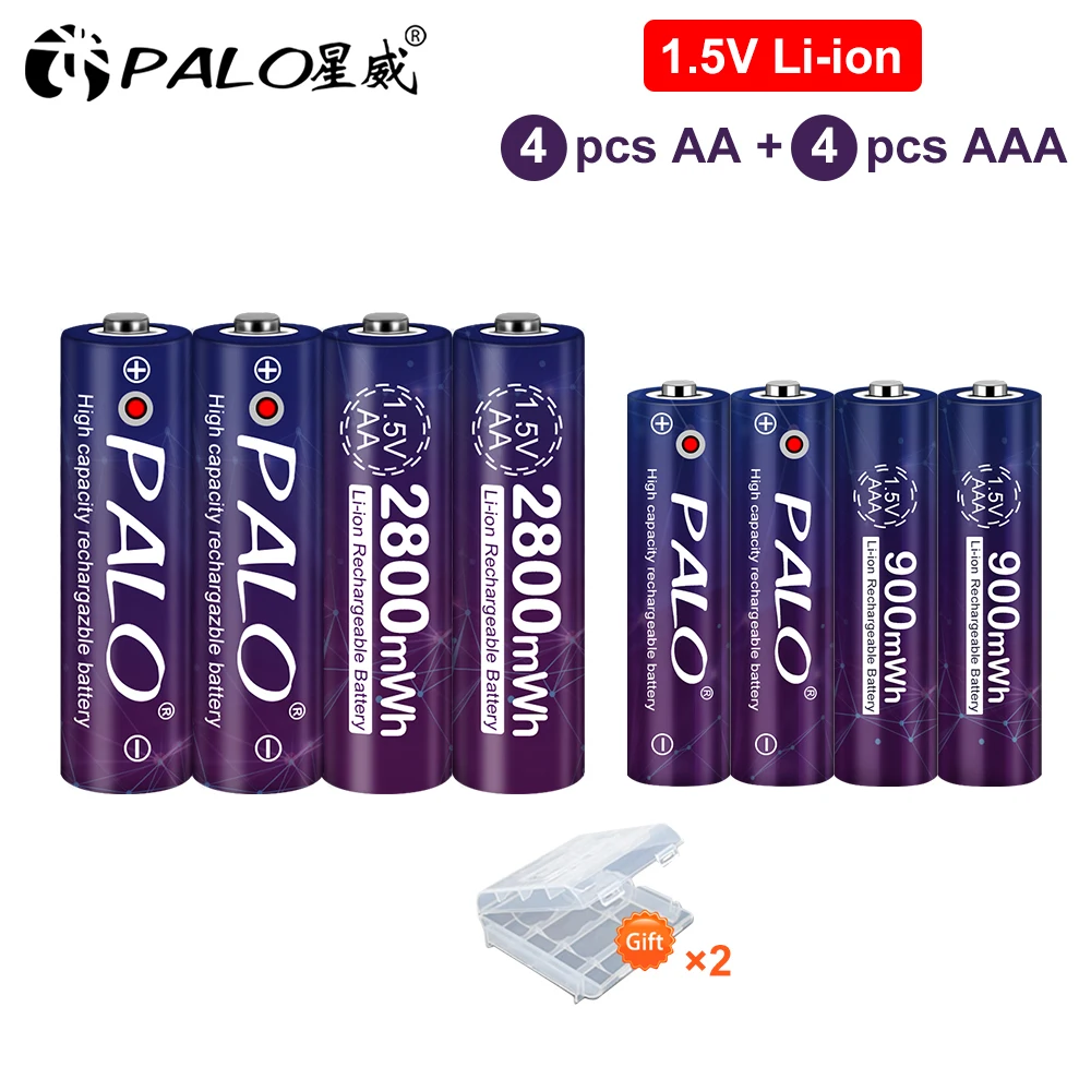 Bateria para Lanterna Bateria de Lítio aa + Aaa Recarregável Aaa 900mwh Li-ion Brinquedos Mp3 Player 1.5v aa 2800mwh –