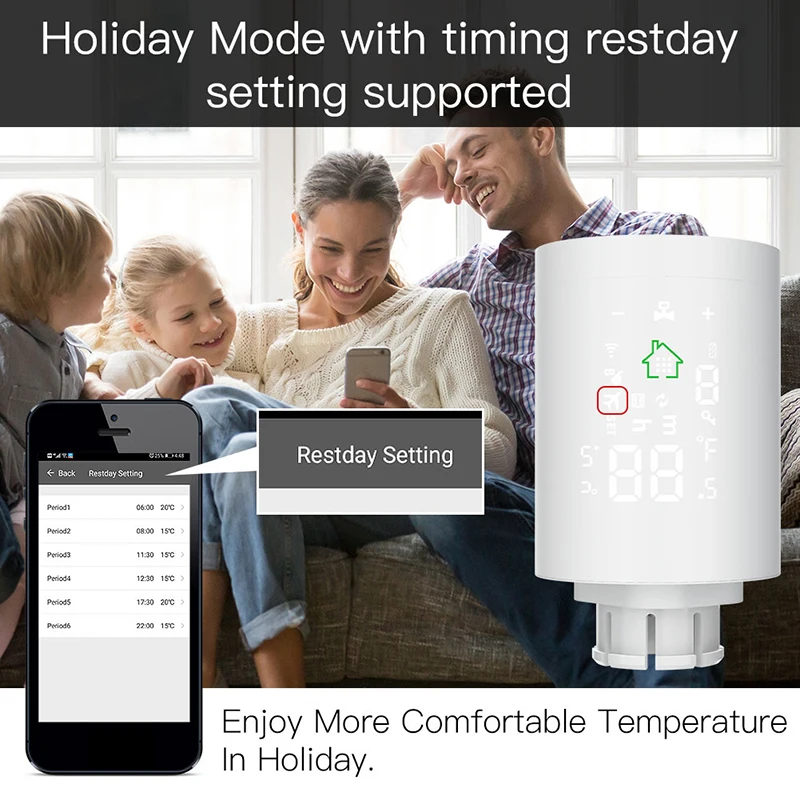 

ZigBee3.0 Smart Radiator Actuator Programmable Thermostatic Radiator Valve Temperature Controller Voice Control via Alexa