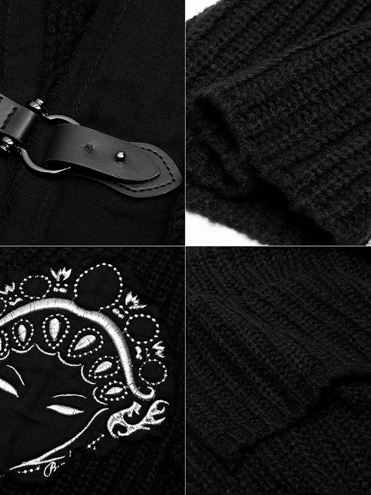 Женский свободный кардиган в стиле Панк RAVE осеннее пальто для девушек вязаный