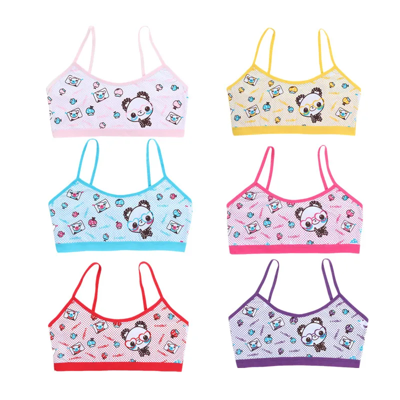 

4pc/lot Bras for Girls Spot Summer Thin The Bra Small Young Girl Bra Crop Top Girls 8-14years