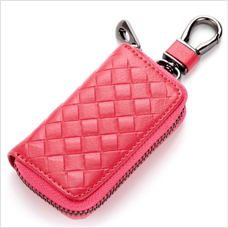 

PU Leather Keychain Men/Women Key Holder Organizer Pouch Split Car Key Bag Wallet Housekeeper Key Case Mini Card Bag