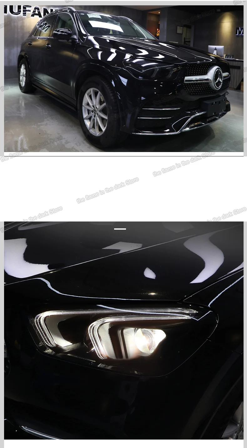 

lsrtw2017 black transparent car headlight anti-scratch film for mercedes benz gle w166 w167 protector sticker auto styling