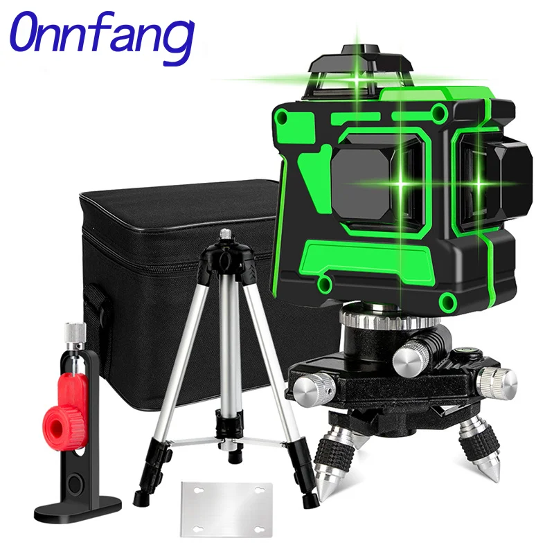 

Onnfang Laser Level 12 Lines 3D Self-Leveling 360 Horizontal And Vertical Cross Super Powerful Green Laser Beam Line