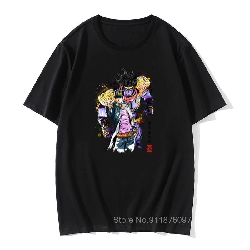 

Anime Tshirt Jojo Bizarre Adventure Watercolor Men T Shirt Camisa Slim Fit T-shirts Group Summer Cotton Vintage Tops Tees Japan