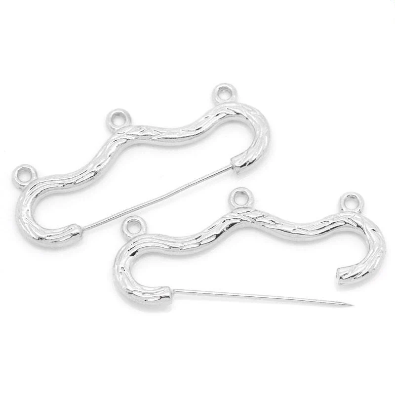 Doreen Box красивые соединительные звенья находка изгиб/Лук Серебряный цвет 4 7x2 см 20