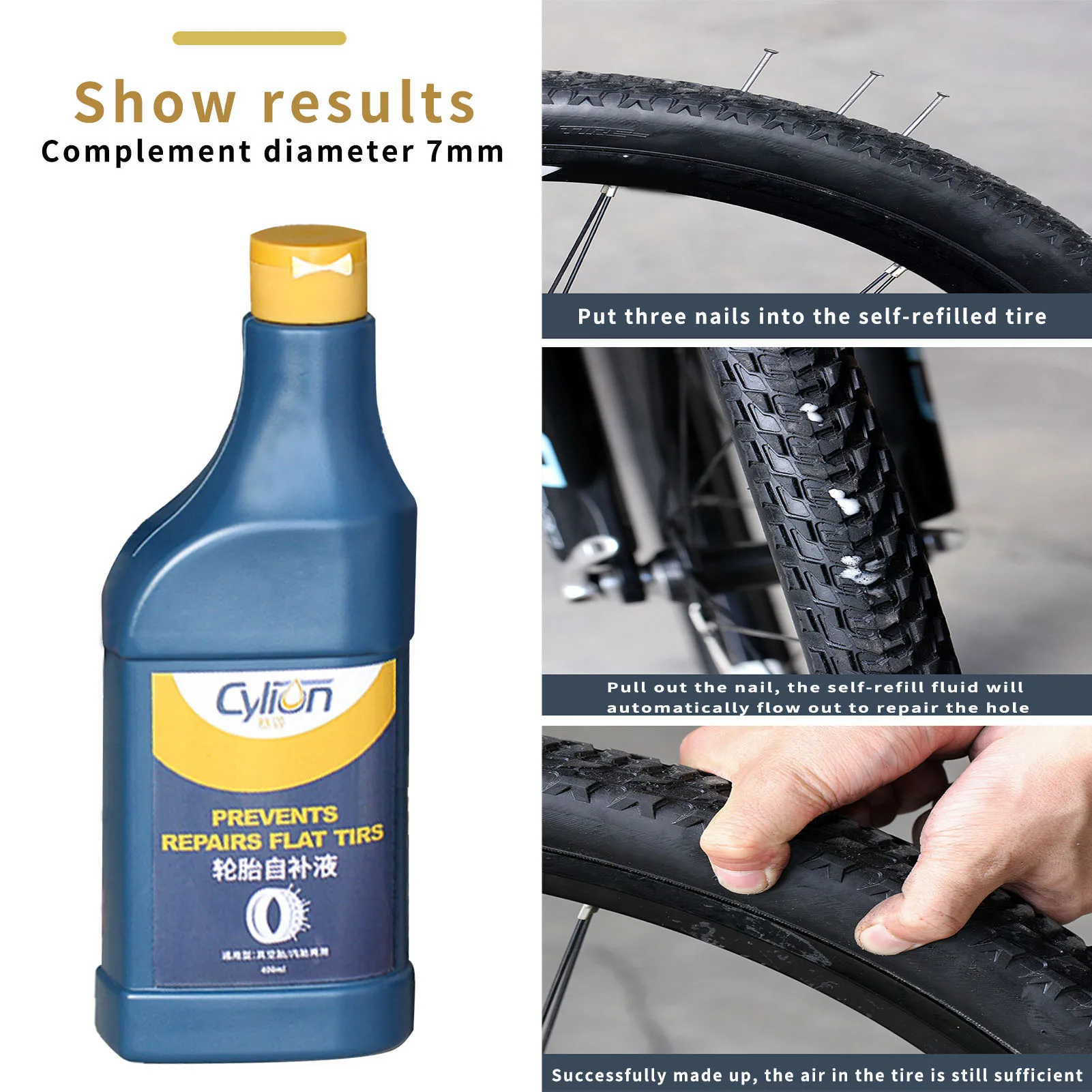 

400ML Bike Tire Sealant Tyre Repair Sealer Electric Vehicle Self-refilling Tire Repair Tool For Prevent Flat Tire