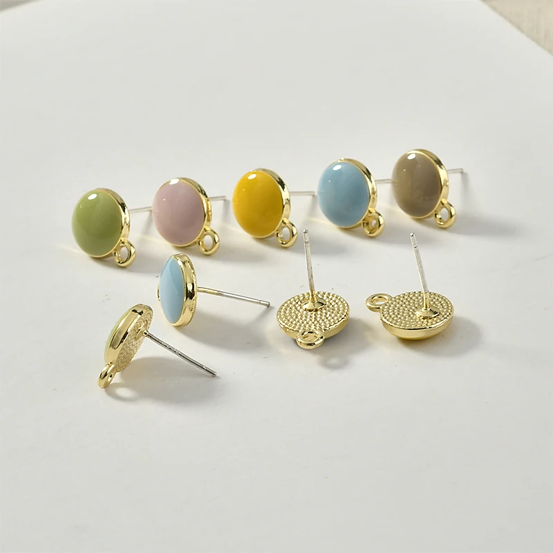 Весенние модели! 6 шт. круглые серебряные серьги гвоздики|Ювелирная фурнитура и