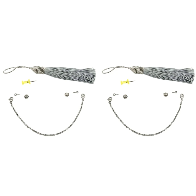 

2PCS Calimba Decoration Vibrato Chain Finger Piano Sand Chain Pendant Chain String Decoration for 17-Tone Thumb Piano