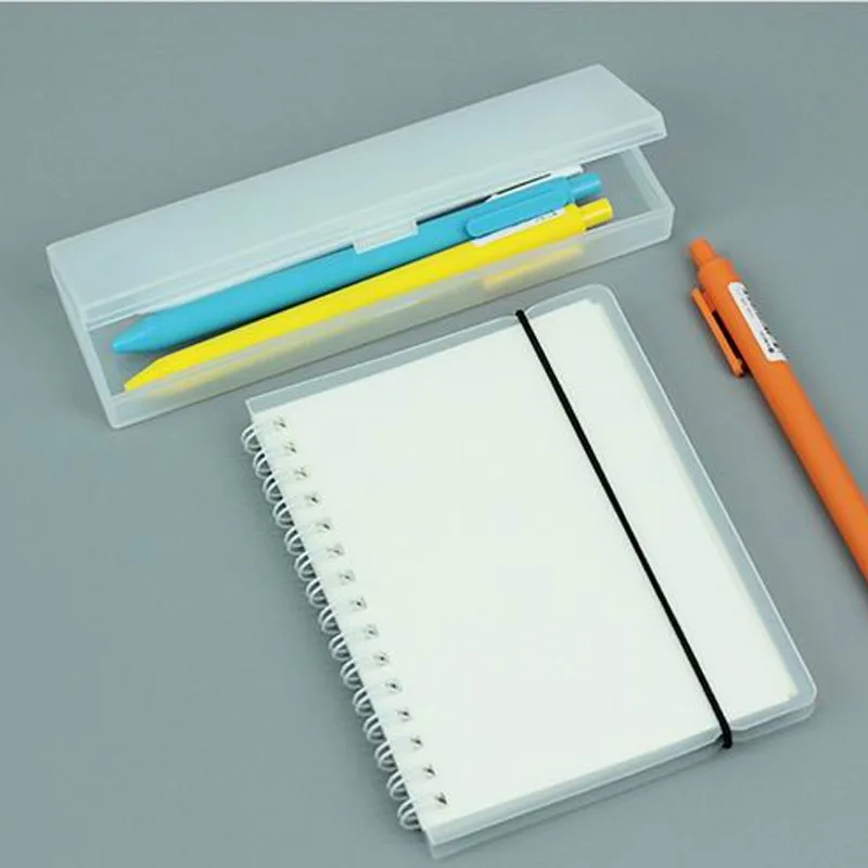 Простой Прозрачный чехол для карандашей розовый зеленый матовый пластиковый