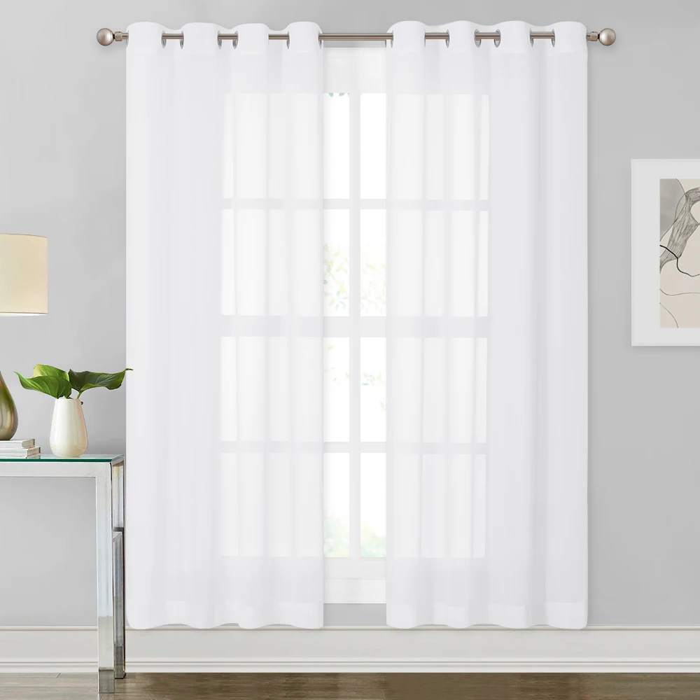 Шифоновые белые тюлевые шторы для гостиной спальни оконные свадьбы Современные