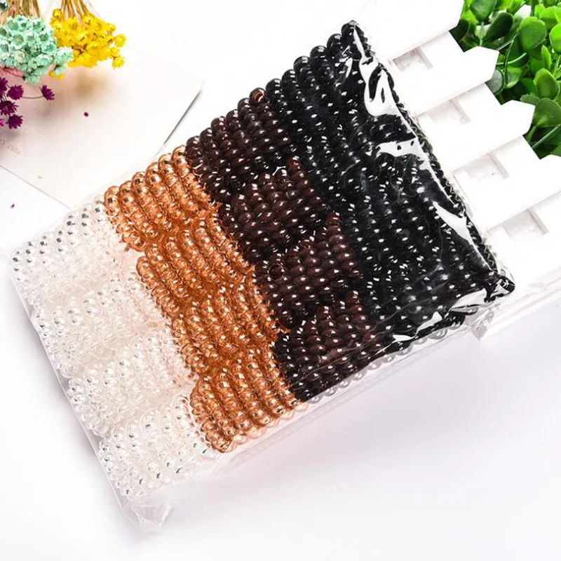 

10PCS/Lot New 3.5cm Small Telephone Line Hair Ropes Girls Colorful Elastic Hair Bands Kid Ponytail Holder Tie Gum Hair Accessori
