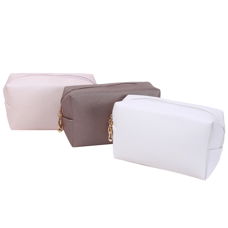 

Pu Leather Zipper Cosmetic Bag Women Simple Travel Beauty Case Portable Wash Makeup Bag Make Up Organizer Holder Dropshipping