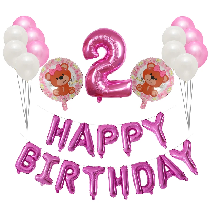 16 шт./лот плюшевый медведь воздушный шарик из фольги в форме мультфильма