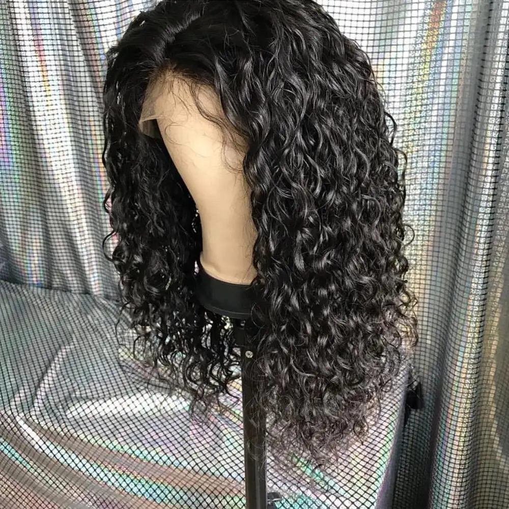 Волнистые человеческие парики для черных женщин 13X4 предварительно сорванные с