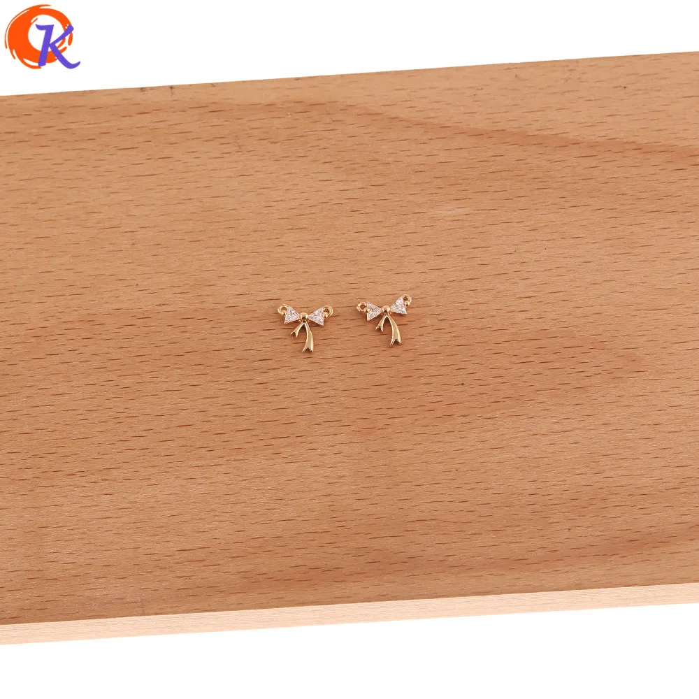 

Cordial Design 50Pcs 9*10MM Jewelry Accessories/CZ Earrings Connectors/Hand Made/Bowknot Shape/DIY Making/Earring Findings